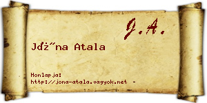 Jóna Atala névjegykártya